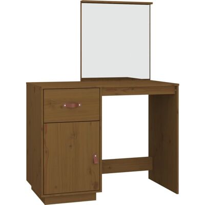 vidaXL Massives Kiefernholz Schminktisch Honigbraun - Kommode vidaXL Massives Kiefernholz Schminktisch Honigbraun - Kommode