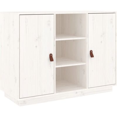 Aparador de Pino Macizo vidaXL Blanco - Mueble de Salón de Almacenamiento Aparador de Pino Macizo vidaXL Blanco - Mueble de Salón de Almacenamiento