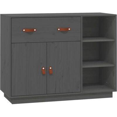 Buffet en pin massif vidaXL - Meuble de rangement gris rustique - Publicité Buffet en pin massif vidaXL - Meuble de rangement gris rustique - Publicité