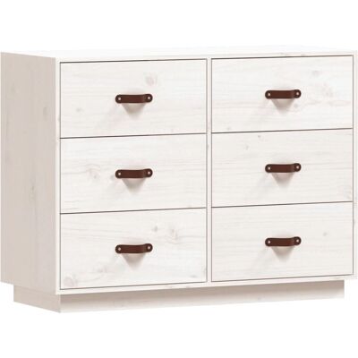 Buffet en pin massif blanc vidaXL - Buffet - Publicité Buffet en pin massif blanc vidaXL - Buffet - Publicité