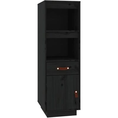 Buffet noir 34x40x108,5 cm vidaXL en Pin massif - Meuble haut - Publicité Buffet noir 34x40x108,5 cm vidaXL en Pin massif - Meuble haut - Publicité