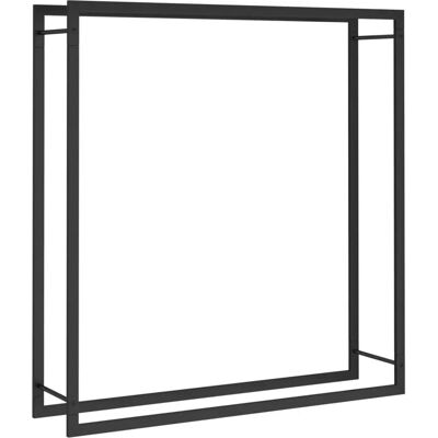 vidaXL Stojak na drewno Czarny Mat Stal 110x28x116 cm - Przechowywanie drewna vidaXL Stojak na drewno Czarny Mat Stal 110x28x116 cm - Przechowywanie drewna