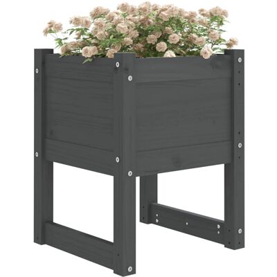 Grijze plantenbak 40x40x52,5 cm van massief dennenhout - Planter Grijze plantenbak 40x40x52,5 cm van massief dennenhout - Planter