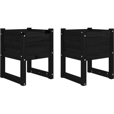 vidaXL 1/2x Massivholz Kiefer Pflanzkübel Hochbeet vidaXL 1/2x Massivholz Kiefer Pflanzkübel Hochbeet