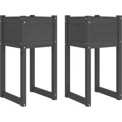 vidaXL Modell 580417 - Graue Massivkiefer Pflanzgefäß - Pflanzer vidaXL Modell 580417 - Graue Massivkiefer Pflanzgefäß - Pflanzer