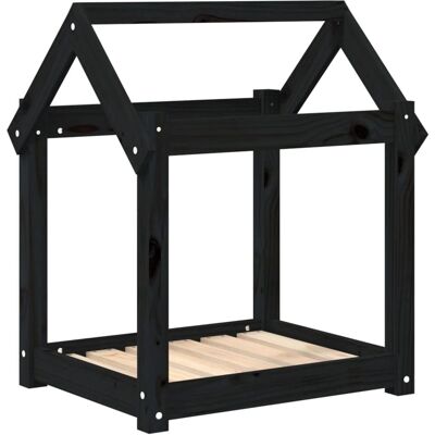 vidaXL Schwarzes Kiefern-Hundebett - 61x50x70 cm - Hundebett vidaXL Schwarzes Kiefern-Hundebett - 61x50x70 cm - Hundebett