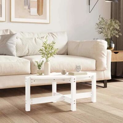 vidaXL Weiße Massivholz-Kiefernholz Couchtisch - Couchtisch vidaXL Weiße Massivholz-Kiefernholz Couchtisch - Couchtisch