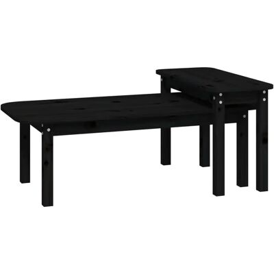 vidaXL 822366 Couchtisch-Set - Schwarz, Massives Kiefernholz, Platzsparend vidaXL 822366 Couchtisch-Set - Schwarz, Massives Kiefernholz, Platzsparend