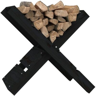 vidaXL Support en Bois de Pin Massif - Porte-Bûches, Noir, 47x39.5x48 cm - Publicité vidaXL Support en Bois de Pin Massif - Porte-Bûches, Noir, 47x39.5x48 cm - Publicité