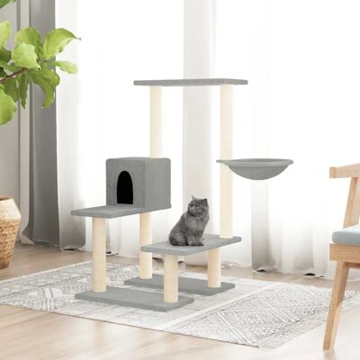 vidaXL Kattenboom met sisal krabpalen Lichtgrijs vidaXL Kattenboom met sisal krabpalen Lichtgrijs