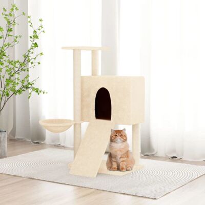 vidaXL Kattenboom met sisal krabpalen 96 cm - crème (171645) vidaXL Kattenboom met sisal krabpalen 96 cm - crème (171645)
