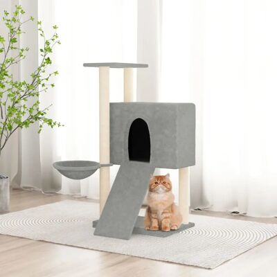 vidaXL Kattenboom met Sisalpalen - 96 cm - Meerlaagse Kattenboom vidaXL Kattenboom met Sisalpalen - 96 cm - Meerlaagse Kattenboom