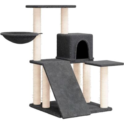 vidaXL kattenboom met sisal krabpalen donkergrijs 82 cm - Kattenboom vidaXL kattenboom met sisal krabpalen donkergrijs 82 cm - Kattenboom