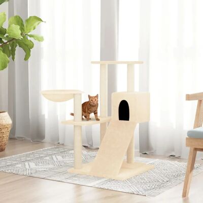 vidaXL Krabpaal met sisalpaaltjes crèmewit 82 cm vidaXL Krabpaal met sisalpaaltjes crèmewit 82 cm