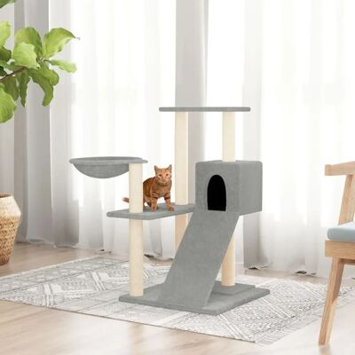 arbre à chat avec poteaux en sisal gris clair - Arbre à chat - Publicité arbre à chat avec poteaux en sisal gris clair - Arbre à chat - Publicité