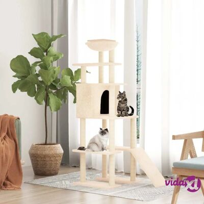 vidaXL Crème Sisal Krabpaal 166cm vidaXL Crème Sisal Krabpaal 166cm