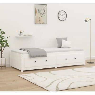 Vidaxl Canapé-Lit en Bois de Pin Blanc - 80x200cm - Publicité Vidaxl Canapé-Lit en Bois de Pin Blanc - 80x200cm - Publicité