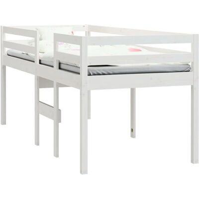 vidaXL Hochbett Weiß 75x190 cm - Bettrahmen aus massivem Kiefernholz vidaXL Hochbett Weiß 75x190 cm - Bettrahmen aus massivem Kiefernholz
