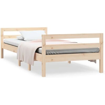vidaXL 821634 Bettgestell - Massives Kiefern-Holz - Braun - 90x190 cm vidaXL 821634 Bettgestell - Massives Kiefern-Holz - Braun - 90x190 cm