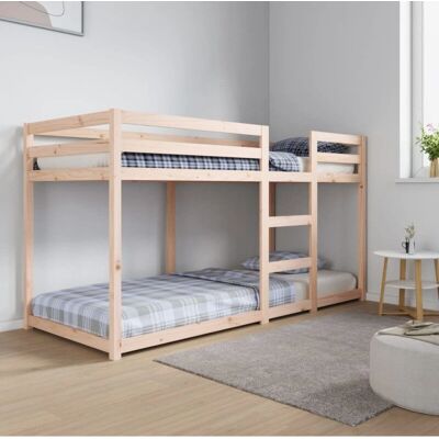 vidaXL Hochbett Einzel - Massives Kiefernholz vidaXL Hochbett Einzel - Massives Kiefernholz