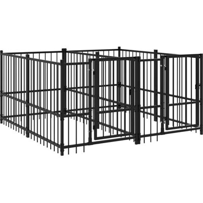 vidaXL Udendørs hundekennel i stål 3,75 m² - Hundekennel vidaXL Udendørs hundekennel i stål 3,75 m² - Hundekennel