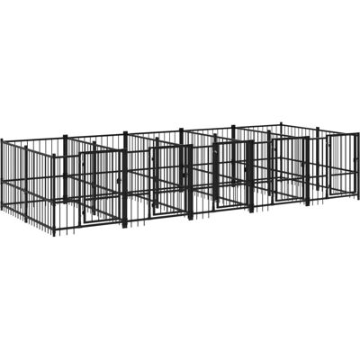 vidaXL Udendørs hundeindhegning i stål 9,38 m² - Hundehus vidaXL Udendørs hundeindhegning i stål 9,38 m² - Hundehus