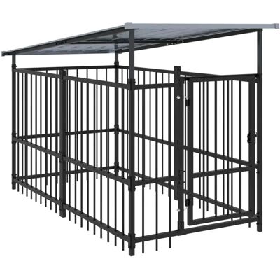 vidaXL Enclos pour Chiens Acier 103x198x128cm - Extérieur vidaXL Enclos pour Chiens Acier 103x198x128cm - Extérieur