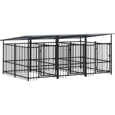Enclos extérieur pour chiens vidaXL acier 297x198x128cm - Résistant aux intempéries, Durable, Sûr Enclos extérieur pour chiens vidaXL acier 297x198x128cm - Résistant aux intempéries, Durable, Sûr