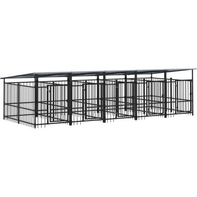 vidaXL udendørs hundehus med stål tag 9,38 m² vidaXL udendørs hundehus med stål tag 9,38 m²