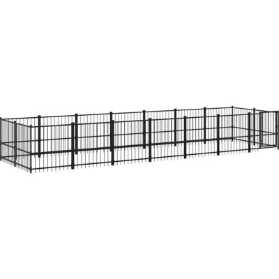 vidaXL Sort Stål Udendørs Hundegård 13,14 m² - Hundegård vidaXL Sort Stål Udendørs Hundegård 13,14 m² - Hundegård