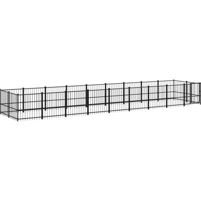 ALTRO Nova - Buitenren voor honden in staal, zwart - 873x193.5x100cm ALTRO Nova - Buitenren voor honden in staal, zwart - 873x193.5x100cm