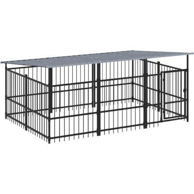 vidaXL Nova Sort Stål Hundegård - 297x198x128cm vidaXL Nova Sort Stål Hundegård - 297x198x128cm