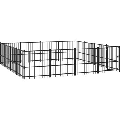 vidaXL Stalen hondenhok 388x388x100 cm - Buitenhuis voor Huisdieren vidaXL Stalen hondenhok 388x388x100 cm - Buitenhuis voor Huisdieren