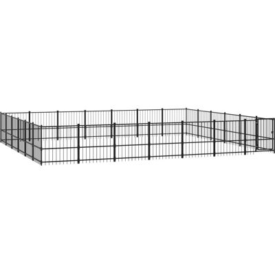 vidaXL Schwarzer Stahl Hundenhaus 679x582x100cm - Hundekäfig & Tierkäfig vidaXL Schwarzer Stahl Hundenhaus 679x582x100cm - Hundekäfig & Tierkäfig