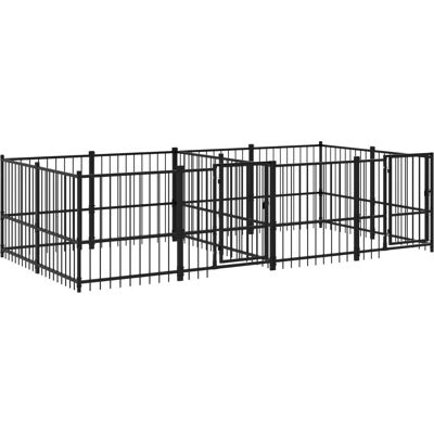 vidaXL Stor Udendørs Hundegård i Stål - Hundekasse - 388x193.5x100cm vidaXL Stor Udendørs Hundegård i Stål - Hundekasse - 388x193.5x100cm