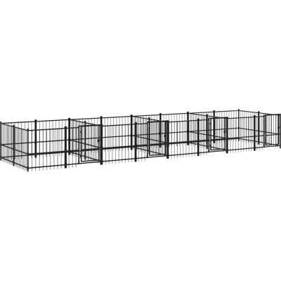 vidaXL udendørs hundegård i stål 15,02 m² - Hundehytte vidaXL udendørs hundegård i stål 15,02 m² - Hundehytte
