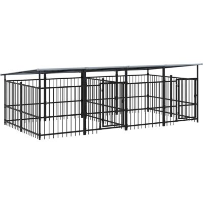 vidaXL Stor udendørshundehytte i stål 394x198x128cm - Hundetype vidaXL Stor udendørshundehytte i stål 394x198x128cm - Hundetype