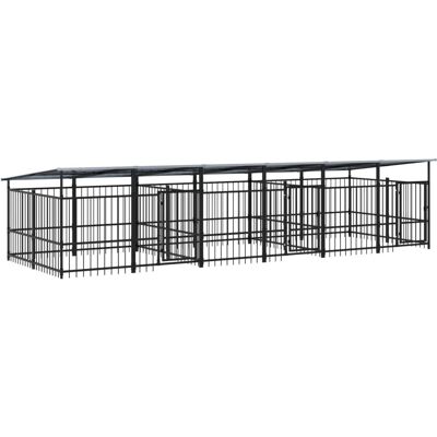 vidaXL Buiten hondenkennel staal 588x198x128cm vidaXL Buiten hondenkennel staal 588x198x128cm