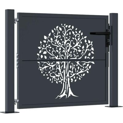 vidaXL Puerta de jardín 105x80 cm Acero Antracita - Puerta de jardín vidaXL Puerta de jardín 105x80 cm Acero Antracita - Puerta de jardín