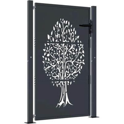 Puerta de jardín vidaXL 105x130cm Diseño árbol de acero - Puerta de jardín Puerta de jardín vidaXL 105x130cm Diseño árbol de acero - Puerta de jardín