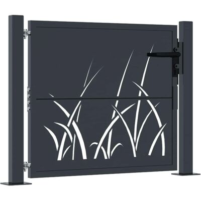 Porte de jardin en acier gris anthracite vidaXL - Porte de jardin - Publicité Porte de jardin en acier gris anthracite vidaXL - Porte de jardin - Publicité