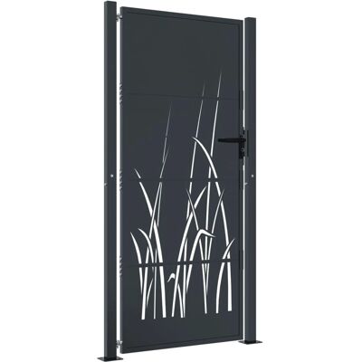 vidaXL Porte de Jardin - Acier Anthracite Design Laser Verrouillable 105x180cm - Publicité vidaXL Porte de Jardin - Acier Anthracite Design Laser Verrouillable 105x180cm - Publicité