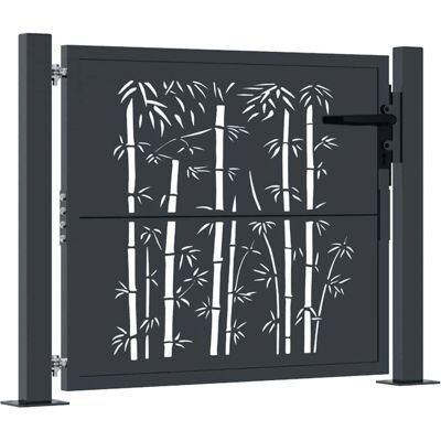 vidaXL Tuinpoort 105x80 cm Staal Bamboe Ontwerp - Tuinpoort vidaXL Tuinpoort 105x80 cm Staal Bamboe Ontwerp - Tuinpoort