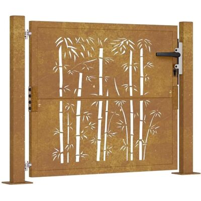 vidaXL Tuindeur 105x80 cm Corten Staal Bamboe - Tuindeur vidaXL Tuindeur 105x80 cm Corten Staal Bamboe - Tuindeur