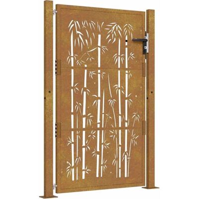 tuinpoort vidaXL 105x130 cm Cortenstaal Bamboe-Design - Tuinpoort tuinpoort vidaXL 105x130 cm Cortenstaal Bamboe-Design - Tuinpoort