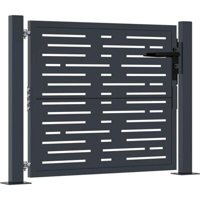 vidaXL Puerta de jardín verja 105x80 cm diseño cuadrado acero gris vidaXL Puerta de jardín verja 105x80 cm diseño cuadrado acero gris