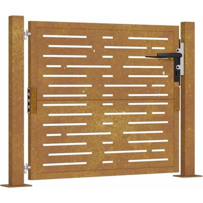 Portail de jardin vidaXL 105x80 cm acier corten conception carrée - Portail de jardin - Publicité Portail de jardin vidaXL 105x80 cm acier corten conception carrée - Portail de jardin - Publicité