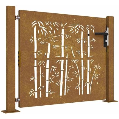 vidaXL Tuinpoort 105x105 cm Corten Staal Bamboe - Tuinpoort vidaXL Tuinpoort 105x105 cm Corten Staal Bamboe - Tuinpoort