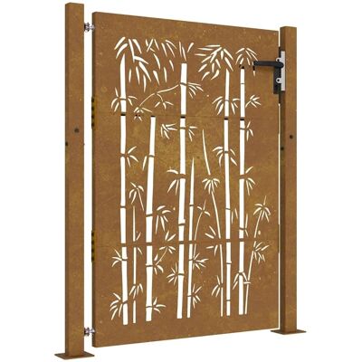 vidaXL Tuinpoort Omheining Corten Staal 105x130 cm - Roestig Ontwerp vidaXL Tuinpoort Omheining Corten Staal 105x130 cm - Roestig Ontwerp