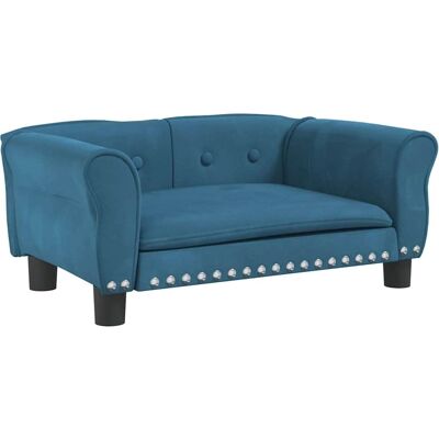 vidaXL Hondenbed Blauw 70x45x30 cm Fluweel - Hondenbed vidaXL Hondenbed Blauw 70x45x30 cm Fluweel - Hondenbed